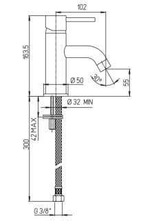 Смеситель для раковины Paini Cox 78PZ205 чёрный матовый